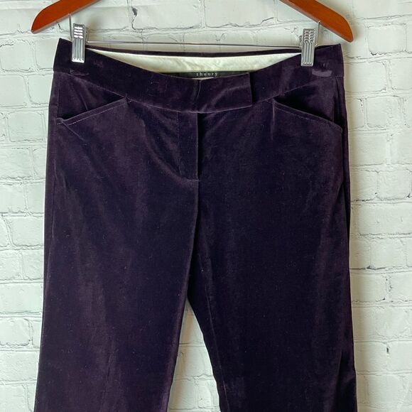 Theory Purple Corduroy Pants Straight Size 6 - Picture 3 of 10